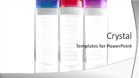  Presentation with bottles - Colorful slides enhanced with detox water - empty bottles isolated on white backdrop and a white colored foreground