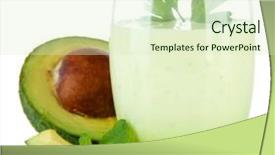  Presentation with avocado and banana smoothie - Cool new theme with detox water - fresh avocado smoothie isolated backdrop and a soft green colored foreground
