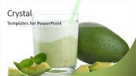  Presentation with avocado and banana smoothie - Presentation design with detox water - fresh avocado smoothie isolated background and a white colored foreground