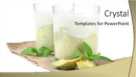  Presentation with avocado and banana smoothie - PPT theme consisting of detox water - fresh avocado smoothie isolated background and a white colored foreground