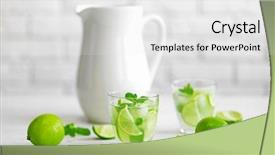  Presentation with brick wall - Amazing slide deck having detox water - fresh lime cocktail on brick backdrop and a white colored foreground