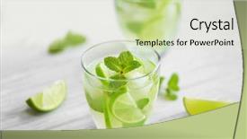  Presentation with lime - Colorful slide deck enhanced with detox water - fresh lime cocktail with mint backdrop and a  colored foreground