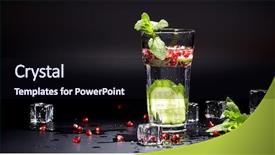  Presentation with detox - Cool new presentation theme with detox water cocktail on black backdrop and a wine colored foreground