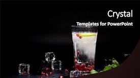  Presentation with detox - PPT theme having detox water cocktail on black background and a black colored foreground