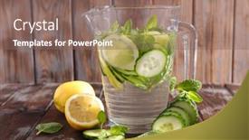  Presentation with detox - Amazing slide deck having detox water with lemon and cucumber backdrop and a violet colored foreground