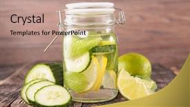  Presentation with detox - Beautiful PPT theme featuring detox water backdrop and a coral colored foreground