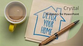  Presentation with healthy living - Slide deck having detox-your-home-inspirational-advice background and a soft green colored foreground