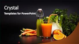  Presentation with detoxification - Presentation theme enhanced with detoxification - bottles and glasses with fresh background and a black colored foreground