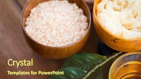  Presentation with pink himalayan salt himalayan salt - Audience pleasing PPT theme consisting of detoxification - close up of himalayan pink backdrop and a tawny brown colored foreground