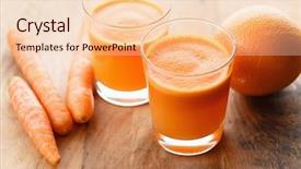  Presentation with detoxification - Beautiful slide set featuring detoxification - fresh carrot and orange juice backdrop and a lemonade colored foreground