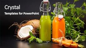  Presentation with juices - Amazing theme having detoxification - glasses with fresh organic vegetable backdrop and a dark gray colored foreground