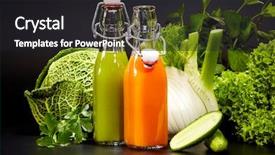  Presentation with detox - Cool new theme with detoxification - glasses with fresh organic vegetable backdrop and a dark gray colored foreground