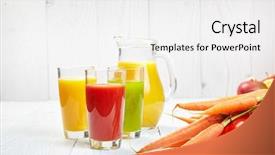  Presentation with detoxification - Amazing PPT theme having detoxification - glasses with fresh vegetable juices backdrop and a white colored foreground