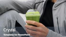  Presentation with detox - Amazing PPT theme having detoxification - green smoothie detox man drinking backdrop and a dark gray colored foreground