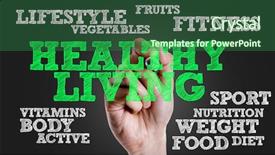  Presentation with detoxification - Slide deck consisting of detoxification - hand writing the text healthy background and a ocean colored foreground