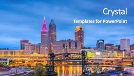  Presentation with detroit - Amazing slide set having detroit - cleveland ohio usa skyline backdrop and a teal colored foreground