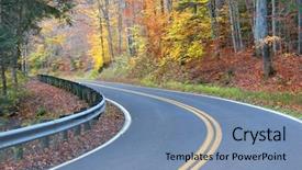  Presentation with autumn - Slide set enhanced with detroit - curvy road through colorful autumn background and a seafoam green colored foreground