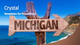  Presentation with detroit - Cool new PPT layouts with detroit - michigan wooden sign with coastal backdrop and a cobalt blue colored foreground