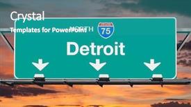  Presentation with detroit - Amazing presentation theme having detroit michigan interstate 75 north backdrop and a teal colored foreground