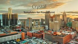  Presentation with detroit - Theme consisting of detroit-michigan-usa-downtown-skyline background and a yellow colored foreground