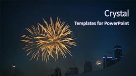  Presentation with detroit - Beautiful slides featuring detroit skyline with fireworks backdrop and a  colored foreground