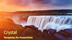  Presentation with powerful - Slides enhanced with dettifoss - most powerful waterfall in europe jokulsargljufur national park iceland background and a tawny brown colored foreground