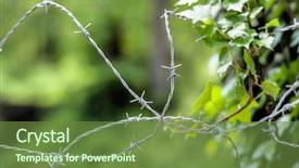  Presentation with barbed wire on the sky - Cool new presentation design with deturent - barbed wire and nature backdrop and a tawny brown colored foreground