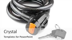  Presentation with bicycle - Cool new PPT layouts with deturent - bicycle lock on white background backdrop and a white colored foreground