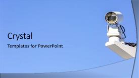  Presentation with cctv camera - Cool new presentation with deturent - cctv security camera over blue backdrop and a  colored foreground