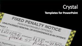  Presentation with ticket - Colorful PPT theme enhanced with deturent - close up of uk parking backdrop and a black colored foreground