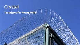  Presentation with prison - PPT theme enhanced with deturent - fencing around german prison background and a  colored foreground