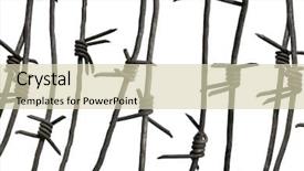  Presentation with thorns - Amazing PPT layouts having deturent - image of barbwire sections backdrop and a soft green colored foreground