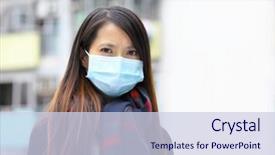  Presentation with wearing a surgical face mask - Beautiful slide deck featuring deturent - woman wearing face mask backdrop and a lemonade colored foreground