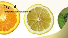  Presentation with mango fruit shake tropical - Beautiful slide set featuring deuce - cuted three tropical fruits orange backdrop and a  colored foreground