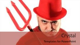  Presentation with top hat - PPT theme with deuce - devilish man with red top background and a  colored foreground