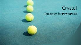  Presentation with surreal - Theme enhanced with deuce - tennis balls in line background and a  colored foreground