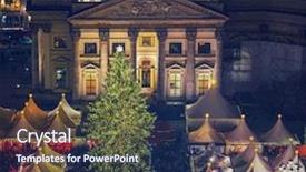  Presentation with market integration - PPT theme consisting of deutscher dom in berlin germany background and a navy blue colored foreground