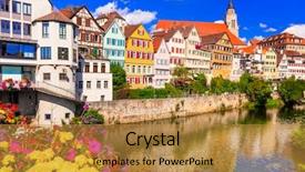  Presentation with floral - Colorful PPT theme enhanced with deutschland - travel in germany - colorful backdrop and a gold colored foreground