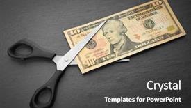  Presentation with cut - Cool new presentation theme with currency devaluation - concept of spending money backdrop and a dark gray colored foreground
