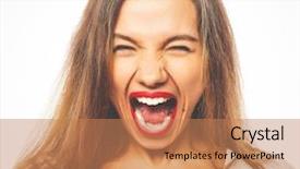  Presentation with violin sympfonic studio - Presentation design featuring devastation - frustrated and angry woman screaming background and a coral colored foreground