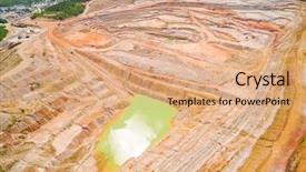  Presentation with heavy industry - PPT layouts featuring devastation - kaznejov kaoline quarry aerial view background and a coral colored foreground