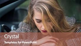  Presentation with love between man and woman - Presentation design consisting of devastation - lovely young blonde woman is background and a  colored foreground