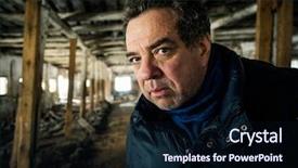  Presentation with abandoned - Audience pleasing presentation design consisting of devastation - middle aged man backdrop and a wine colored foreground
