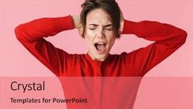  Presentation with pink - Slide deck with devastation - portrait of a beautiful young background and a coral colored foreground