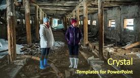  Presentation with building women - Amazing presentation having devastation - two middle aged women backdrop and a tawny brown colored foreground