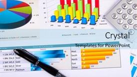  Presentation with graphing paper - Theme with develop project - financial paper charts and graphs background and a  colored foreground