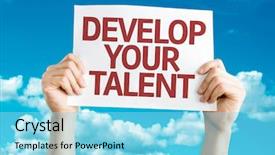  Presentation with develop - Amazing slide deck having develop your talent card backdrop and a arctic colored foreground