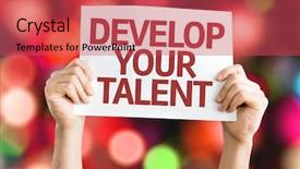  Presentation with develop - Colorful presentation theme enhanced with develop your talent card backdrop and a red colored foreground