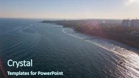  Presentation with bird eye view - Presentation theme with developed city odesa ukraine background and a tawny brown colored foreground