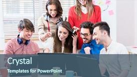  Presentation with web programming - PPT theme featuring developer in web startup programming background and a ocean colored foreground